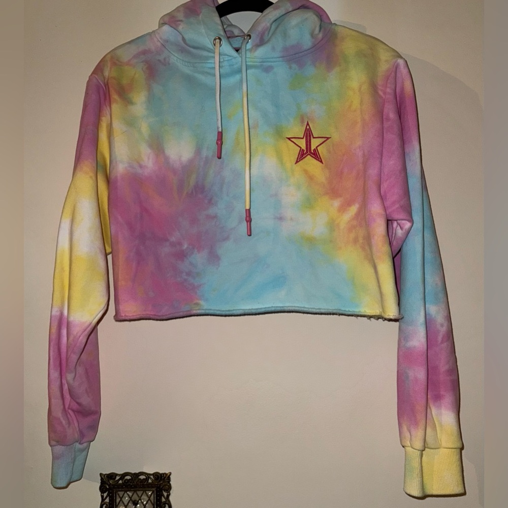 Jeffree Star Tie Dye Cropped Hoodie Women's Size Small Limited Edition Rare EUC - Picture 4 of 4